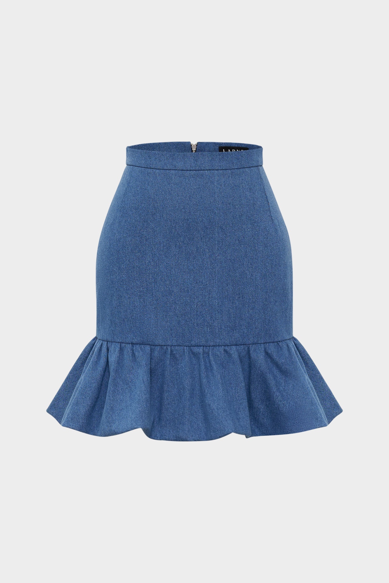 Юбка мини с воланом из денима