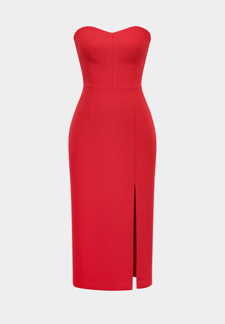 Корсетное платье с разрезом