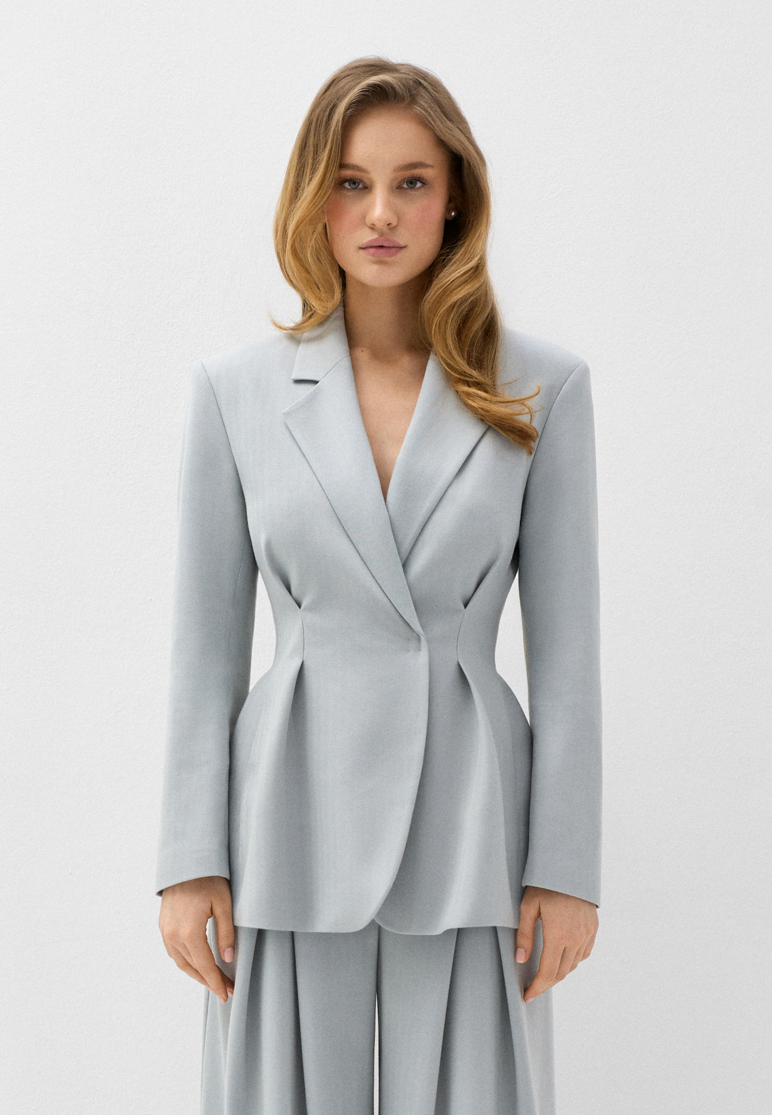 Жакет с жаккардовым рисунком елочка