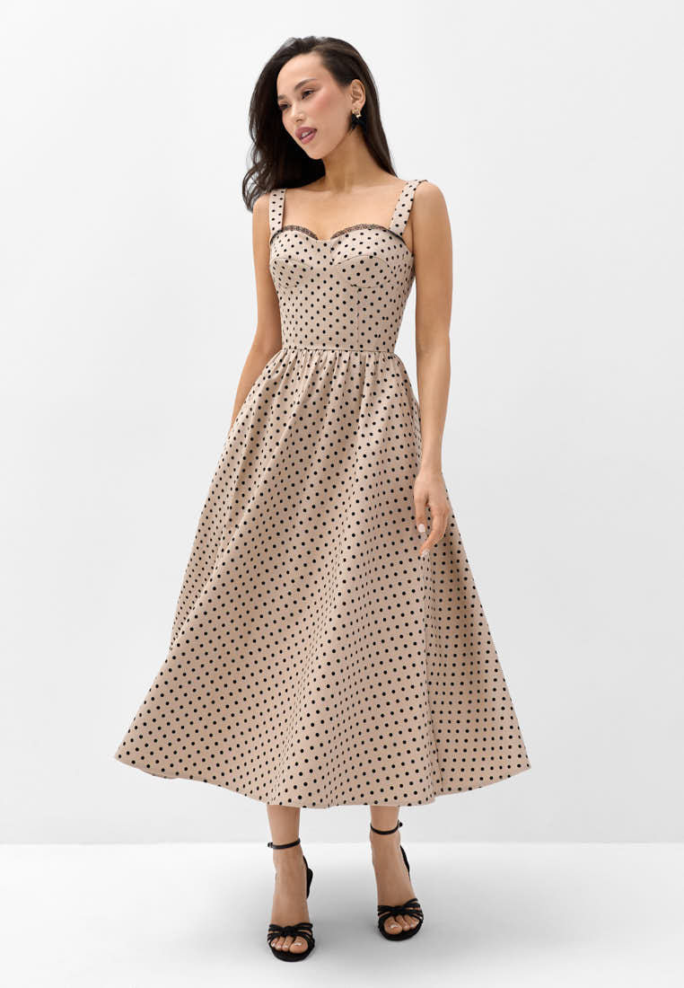 Платье бюстье с принтом горох