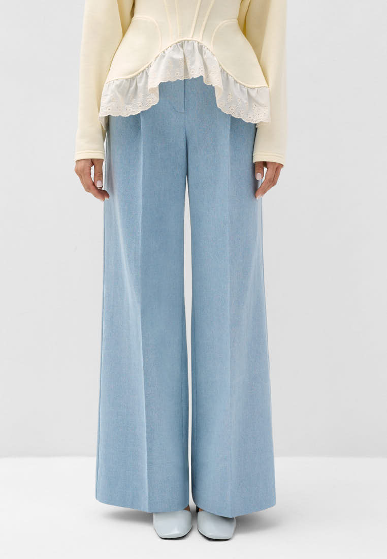 Брюки палаццо из денима