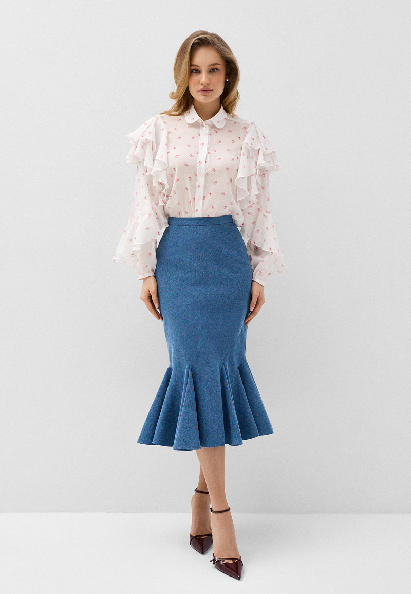 Юбка из денима с клиньями