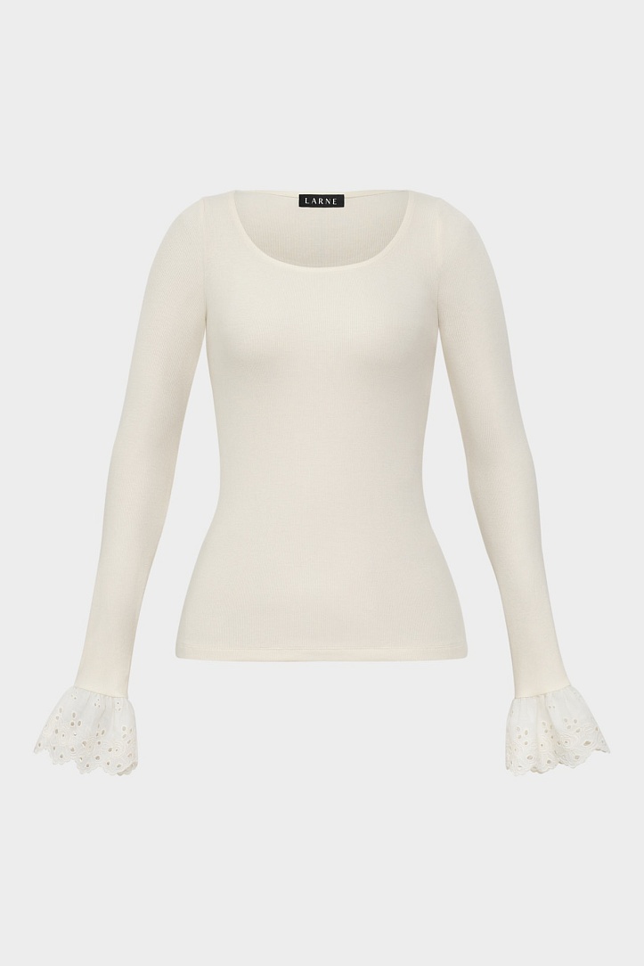 Трикотажный джемпер с шитьем по рукаву