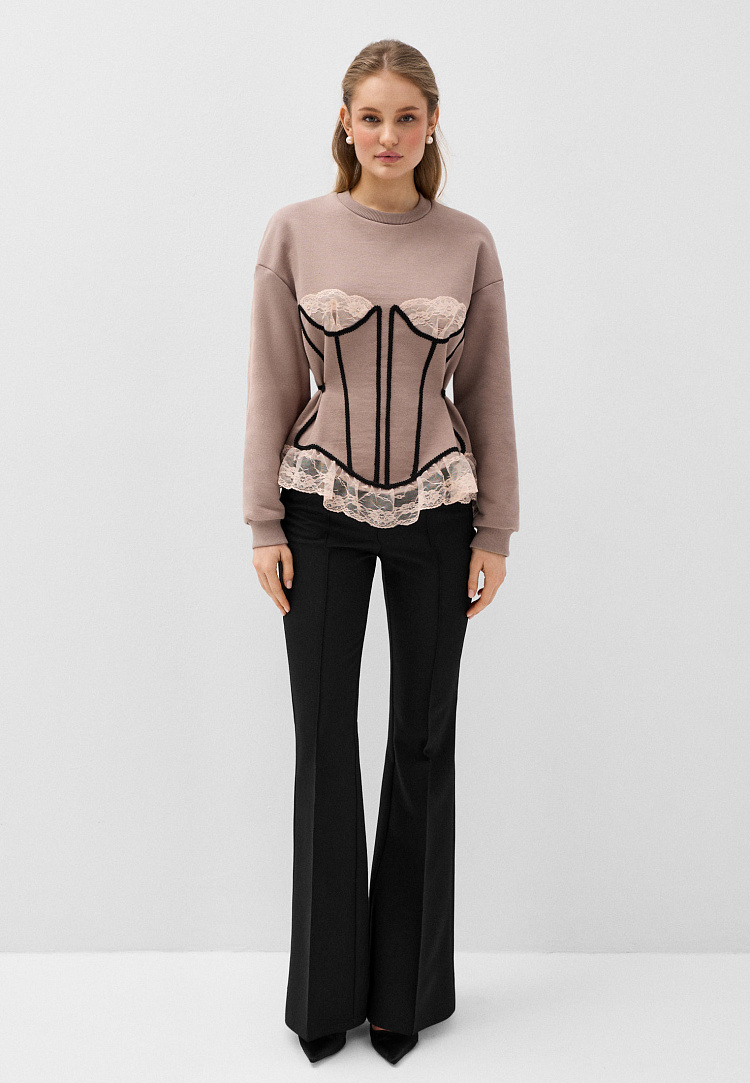 Свитшот из premium футера с декором