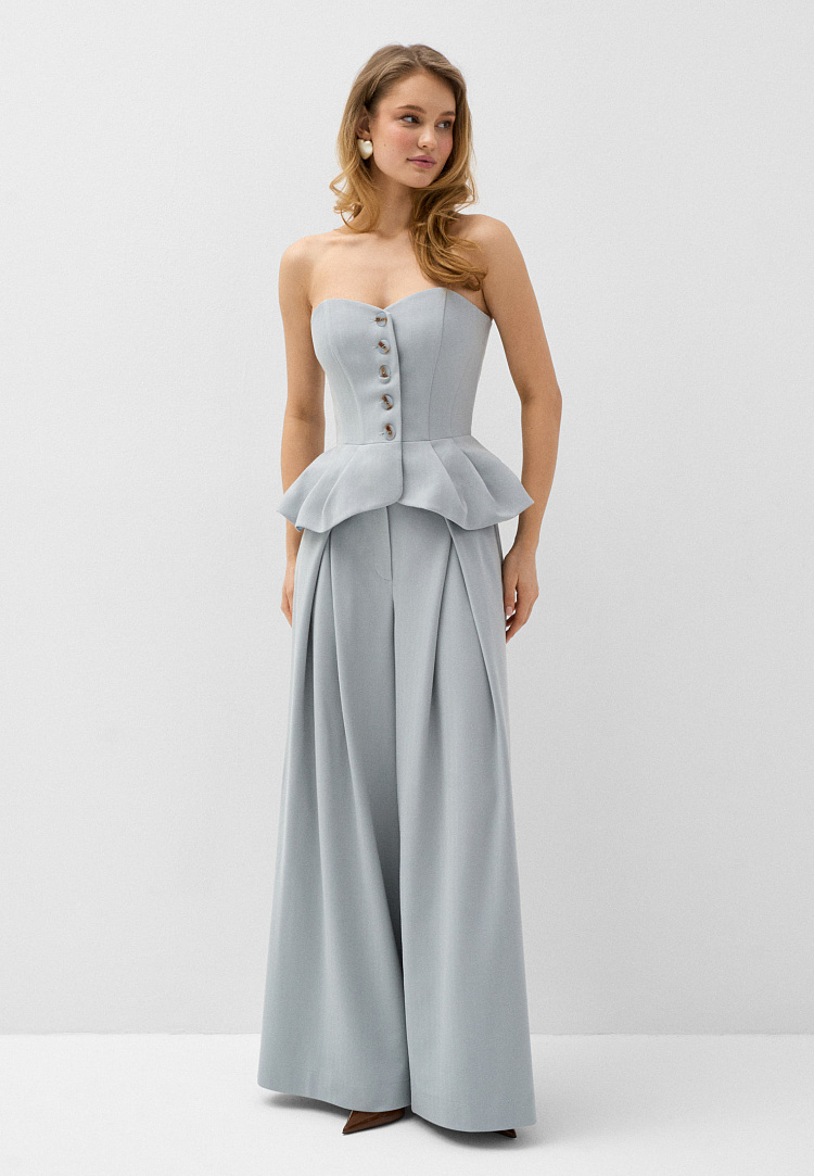 Брюки баллоны с акцентными защипами